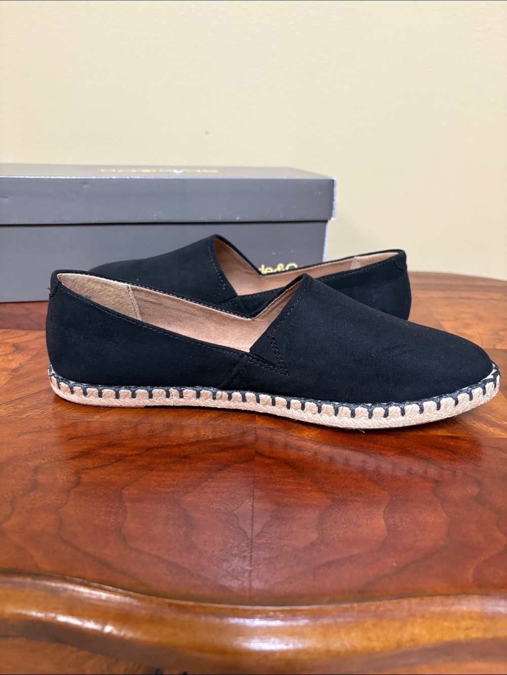 NEW! Style & Co. Black Suede Espadrille Slip-On Flats